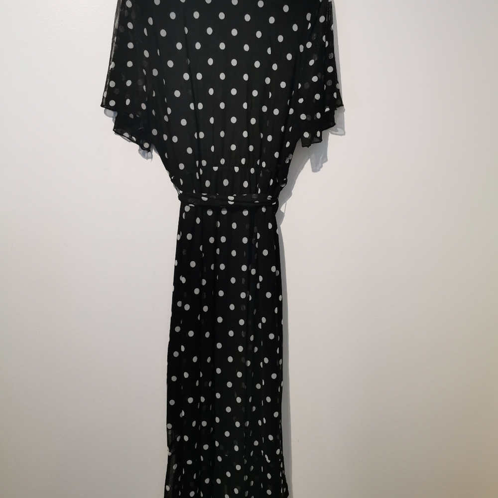 Addition Elle 2X polka dot black and white dress Plus Size High Low Modern Chic - Picture 7 of 7
